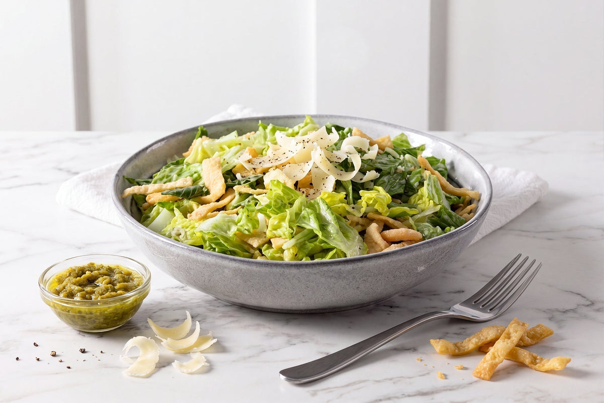 Garlic Scallion Caesar Salad