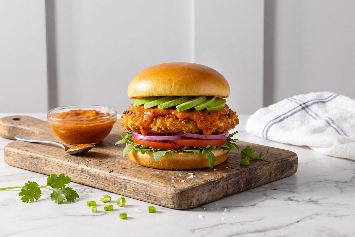 Thai Chili Garlic Chicken Burger