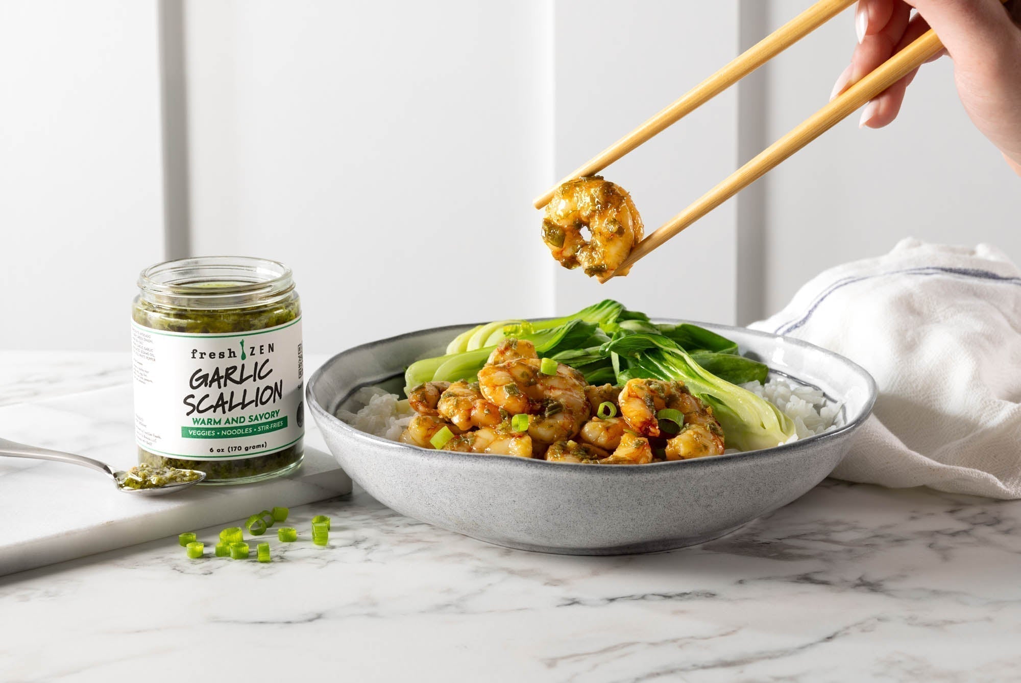 Garlic Scallion Shrimp & Bok Choy Recipe