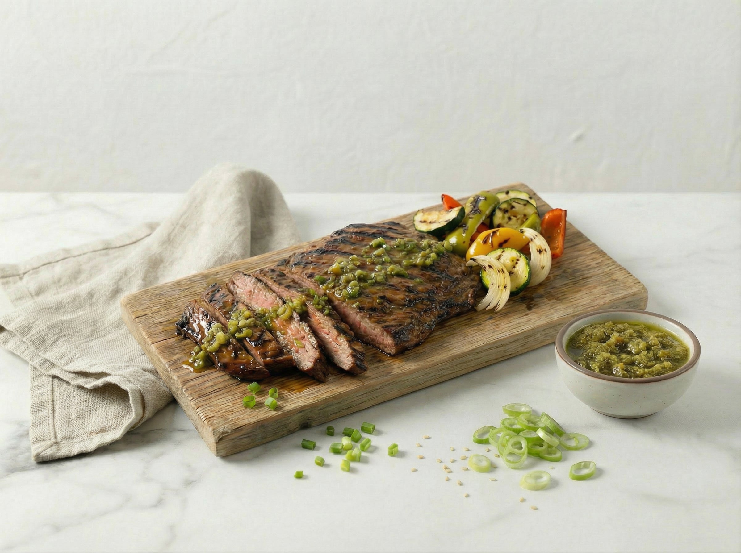 Grilled Garlic Scallion Flank Steak Recipe