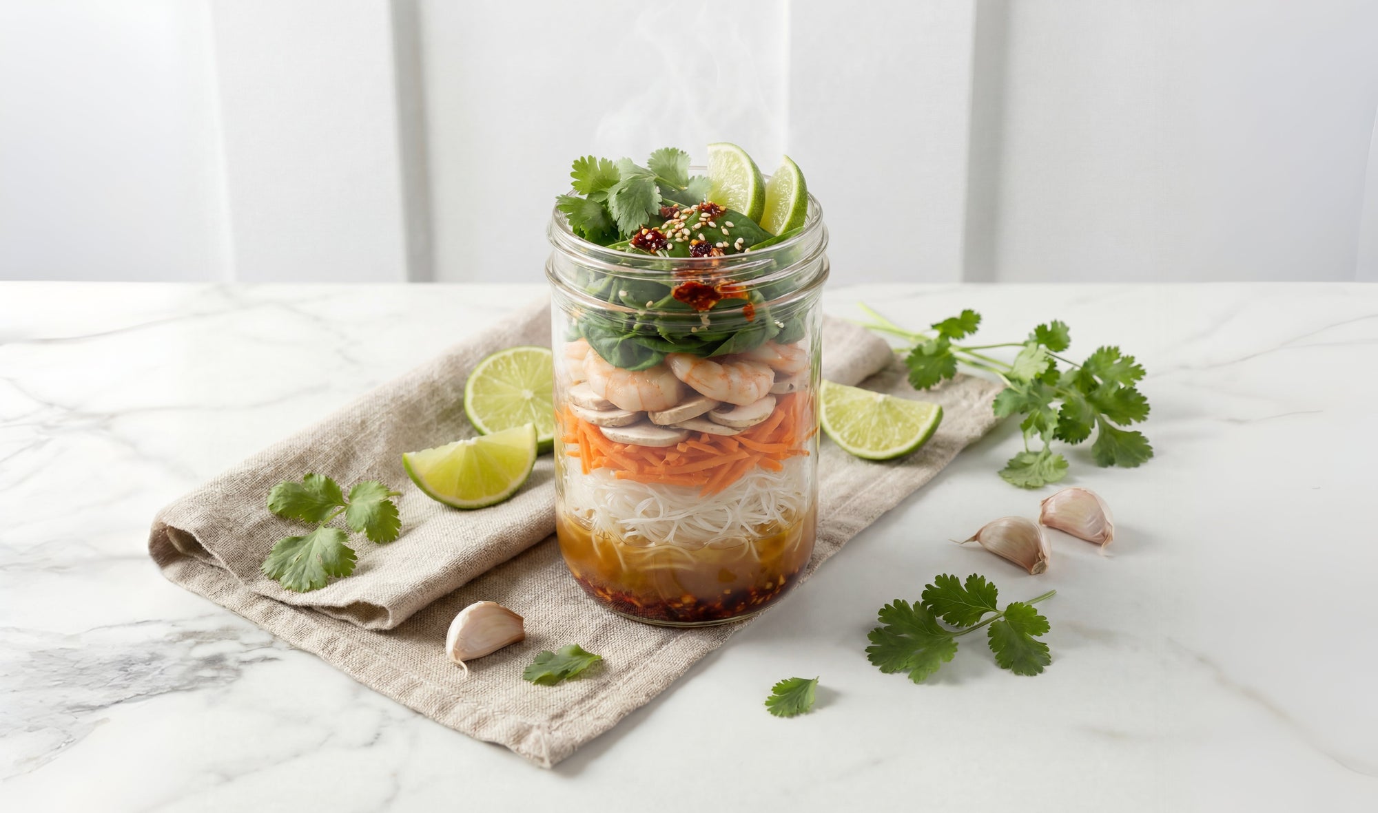 Mason Jar Citrus Ginger Rice Noodles Recipe